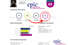 pte result - 22